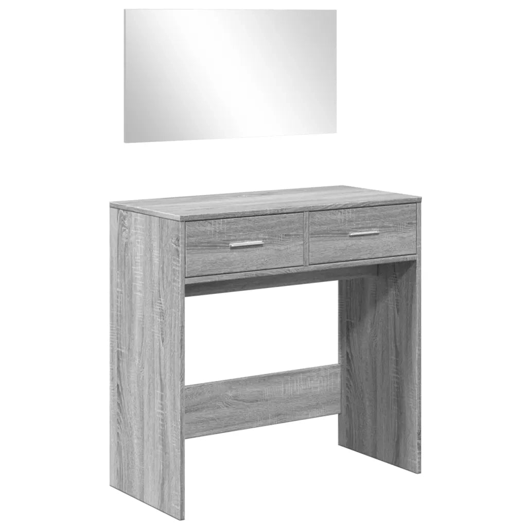 Toeletta | Tavolo da Trucco con Specchio Grigio Sonoma 80x39x80 cm