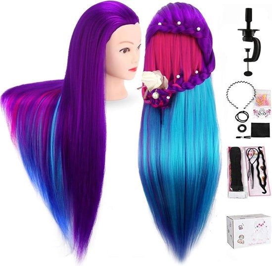 Manicotto di allenamento con capelli in fibra sintetica 100% 66 cm/26 pollici con set di viti e spille standard