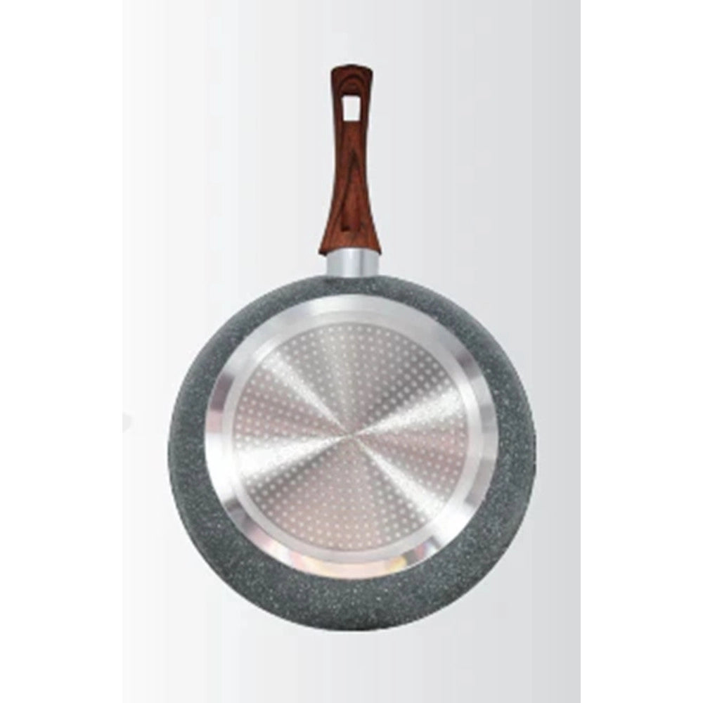 Trade Shop - Padella Rivestimento Antiaderente Antigraffio Per Induzione Manico Legno Da ø 18 A 26 Cm -