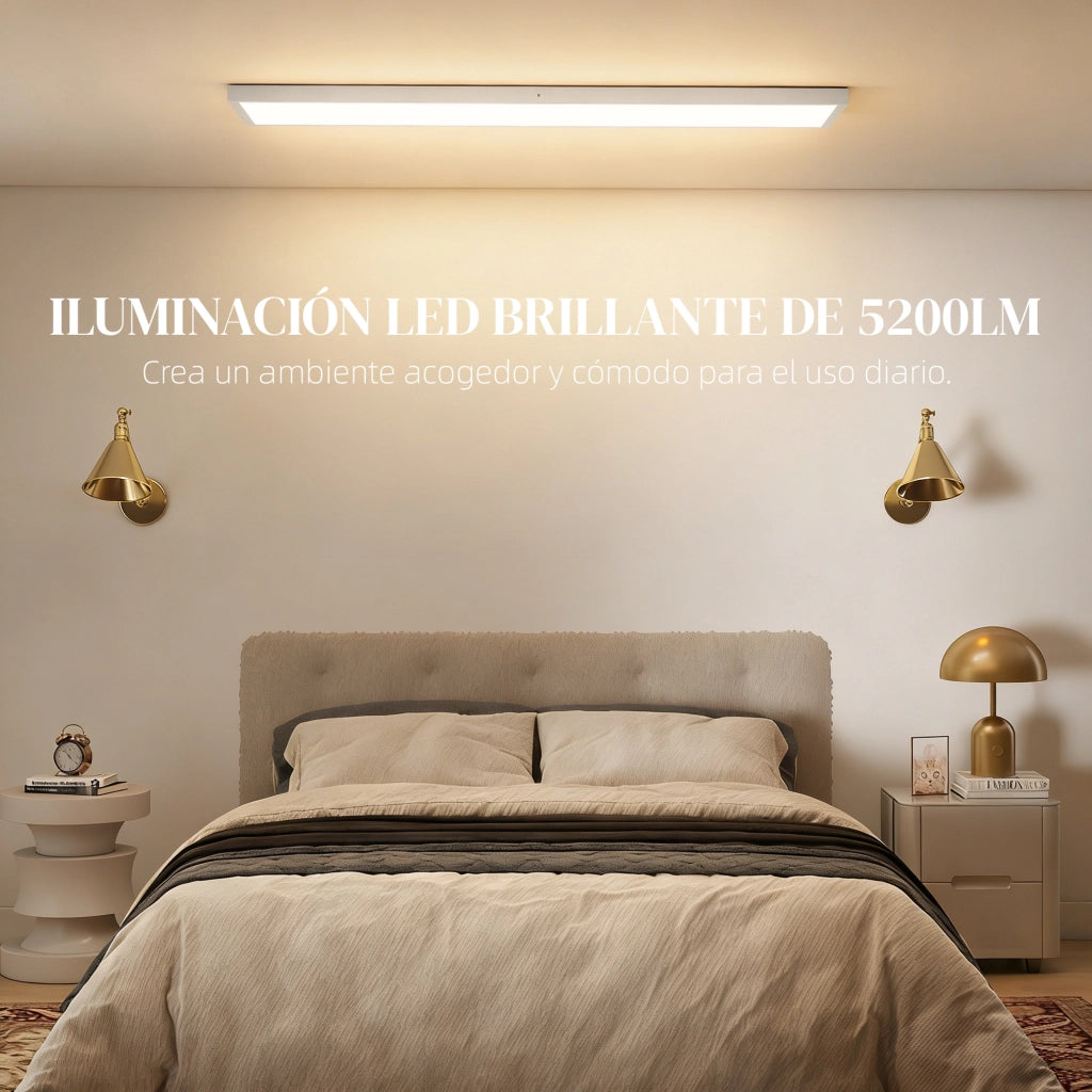 Lampada da Soffitto a 4 Luci ¨C zephmum ¨C Bianco 120x30x3,7 cm