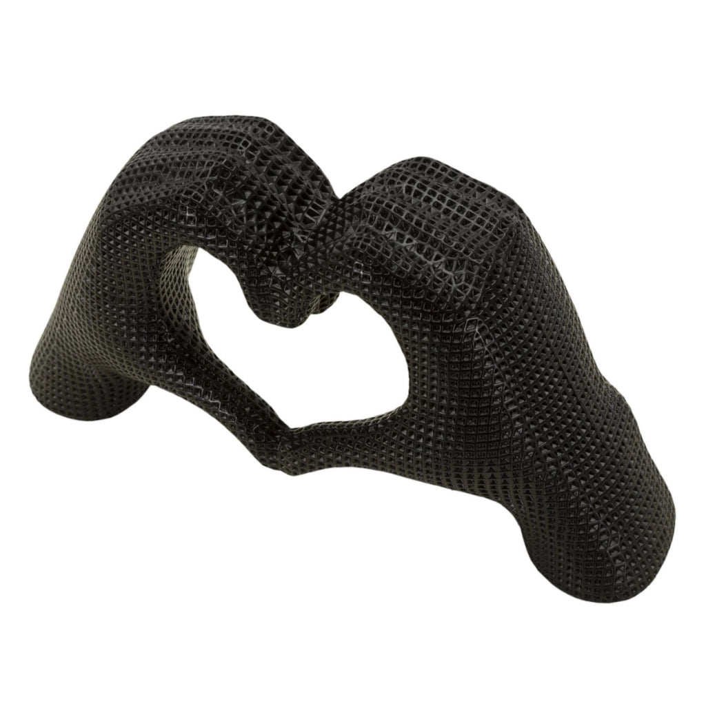 Scultura Mani, Nero, Poliresina, 13,5x25x7,5 cm