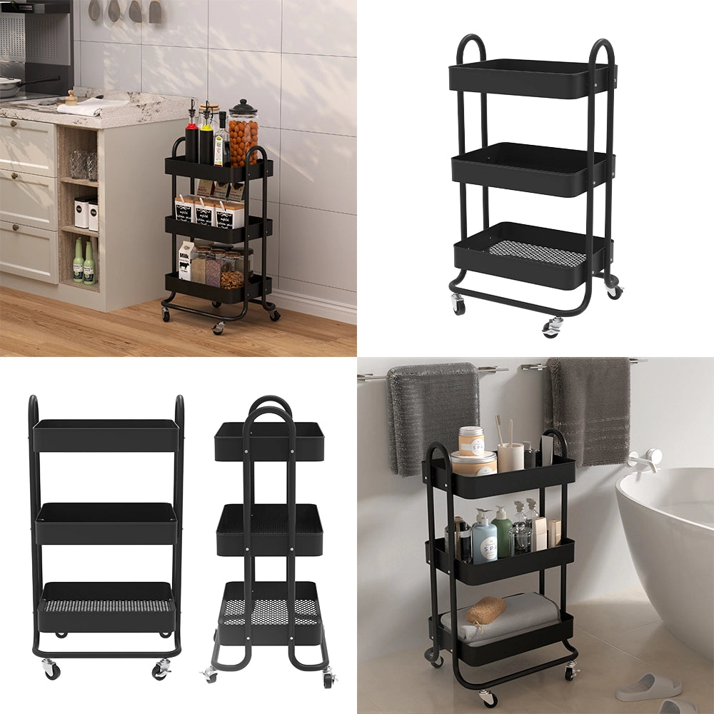 Vicco Contenitore a rotelle Nero 45.9 x 78.7 cm