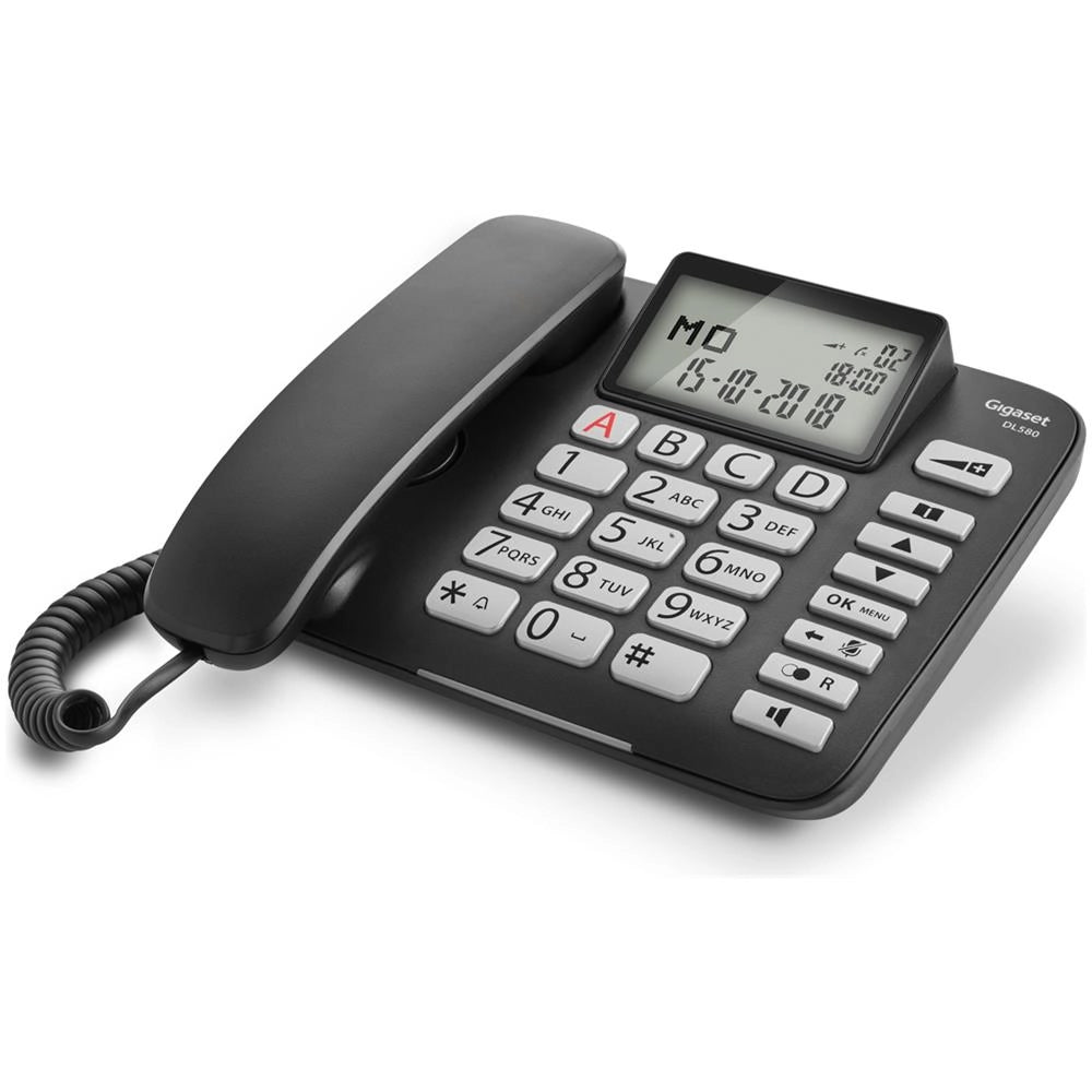 Gigaset dl580 telefono telefono analogico nero identificatore di chiamata - SIEDL580BK