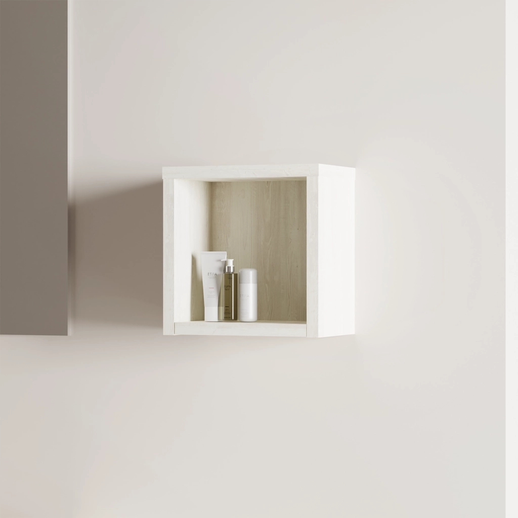Pensile bagno a giorno sospeso 25x25cm rovere albino reversibile