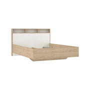Letto piazza e mezza Zinasco, Sommier per camera da letto, Giroletto per stanza, Struttura porta materasso, 206x150 h97 cm, Rovere e Bianco