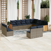 Set Divani da Giardino 12 pz con Cuscini Grigio in Polyrattan 3228154