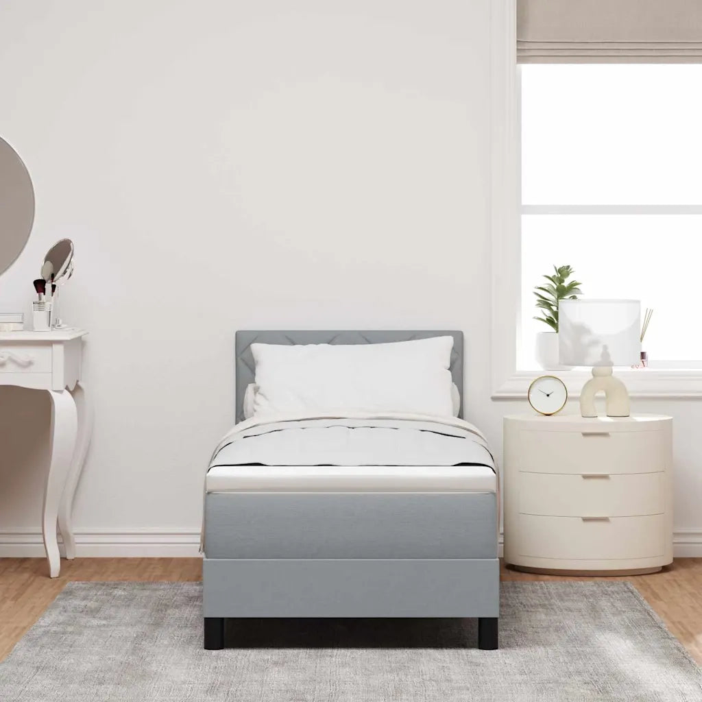 Letto a molle con materasso Grigio chiaro 80 x 200 cm Tessuto 3342240