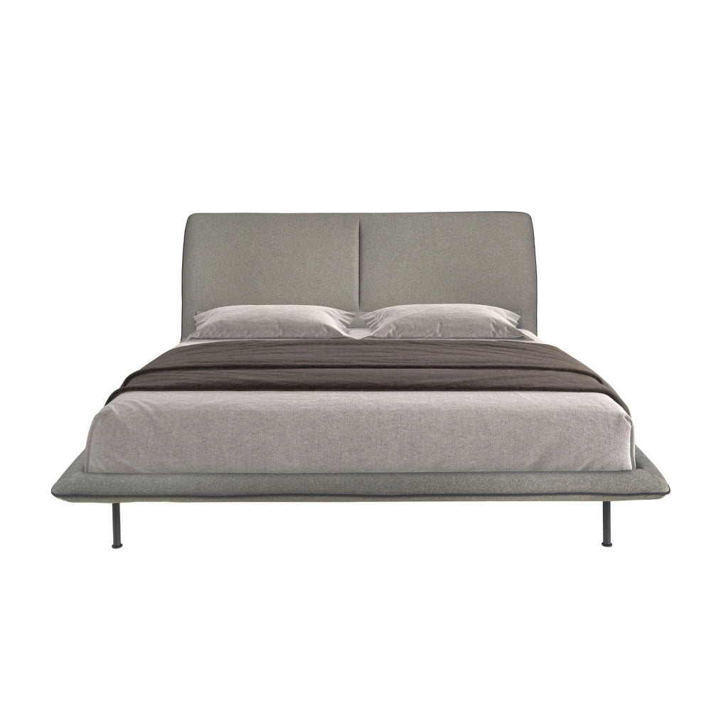 Letto in tessuto grigio scuro