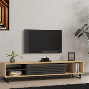 Sovico, Mobile Porta tv un Ripiano, 160x40x35h cm Nero Antracite
