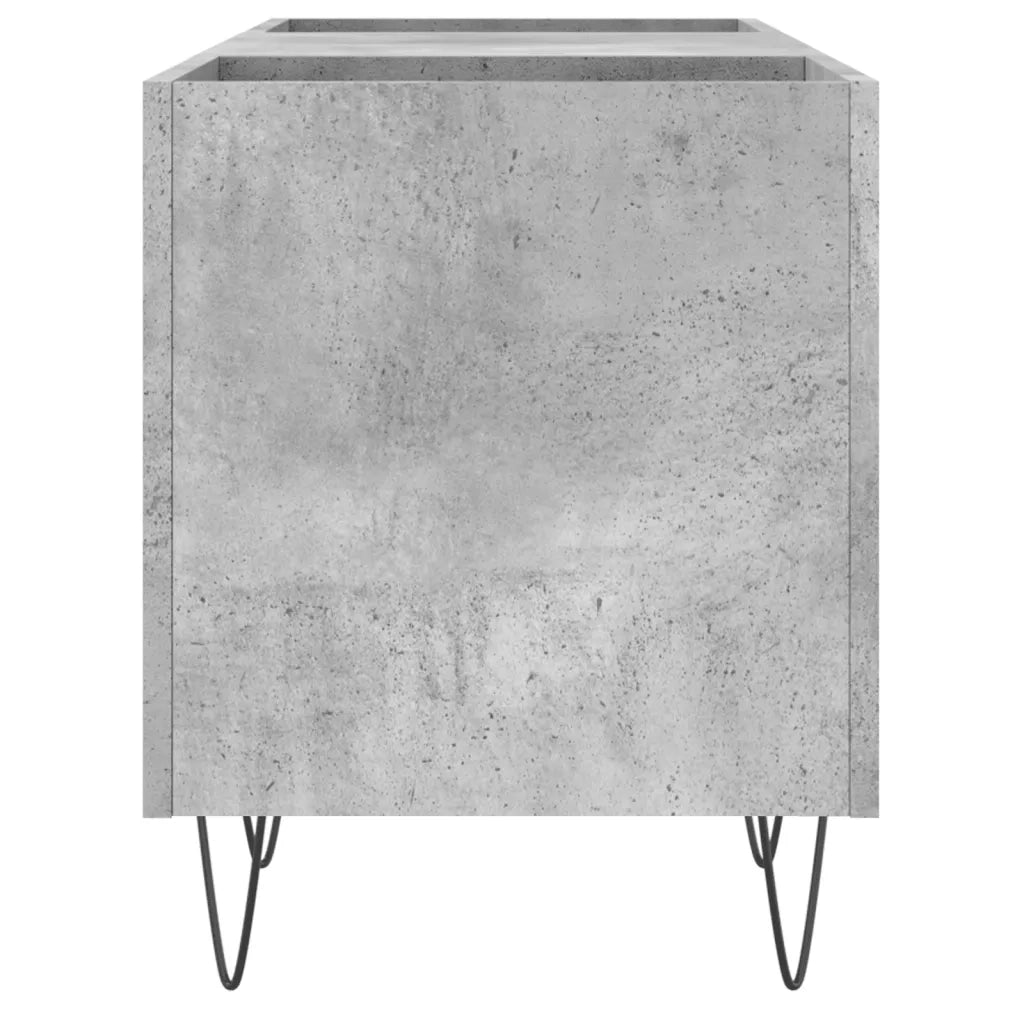 Mobile portadischi pratico e classico 121 x 38 x 48 cm realizzato in legno composito grigio cemento 02_0049092