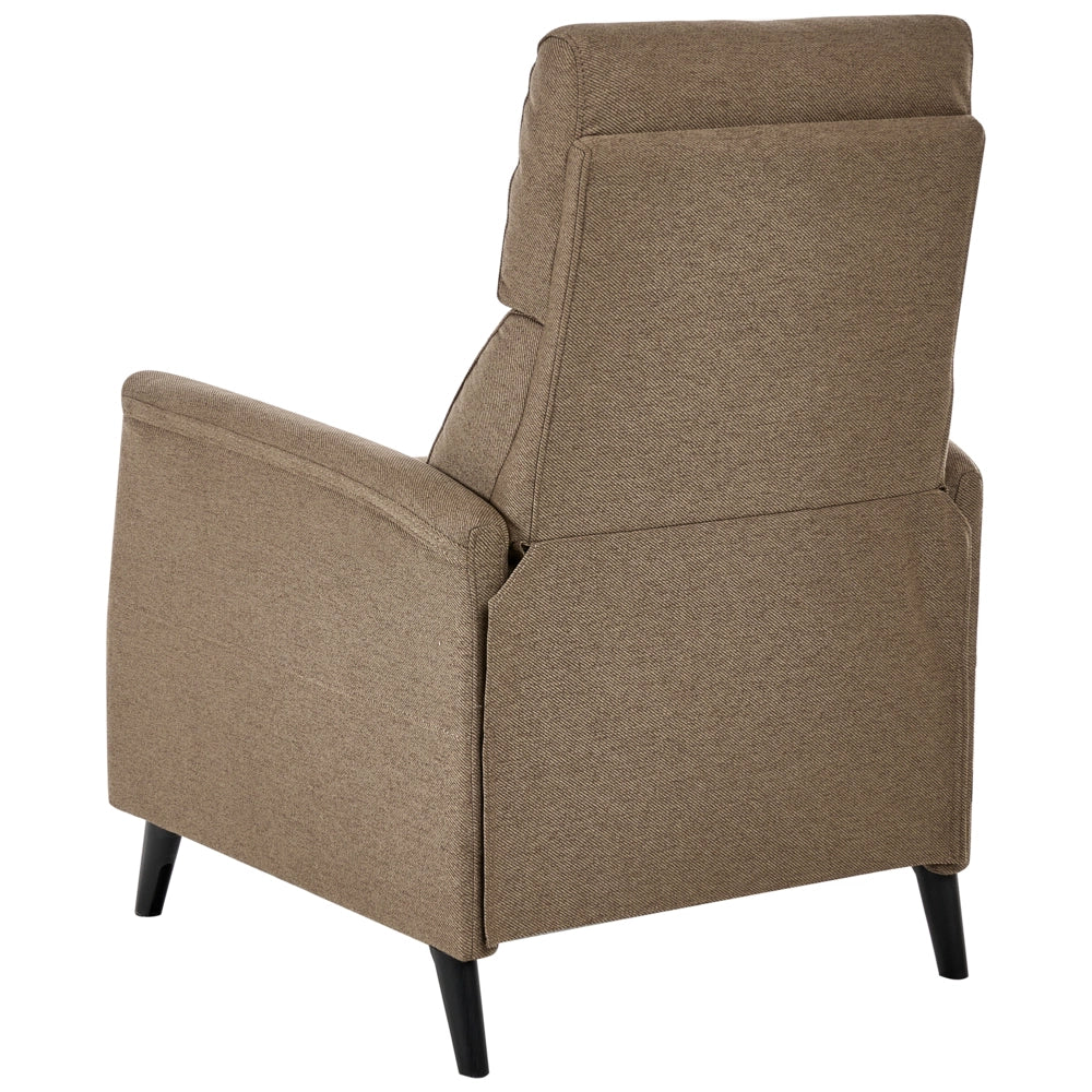 Poltrona Reclinabile Retrò con Schienale Regolabile in Tessuto marrone stile Design Retrò