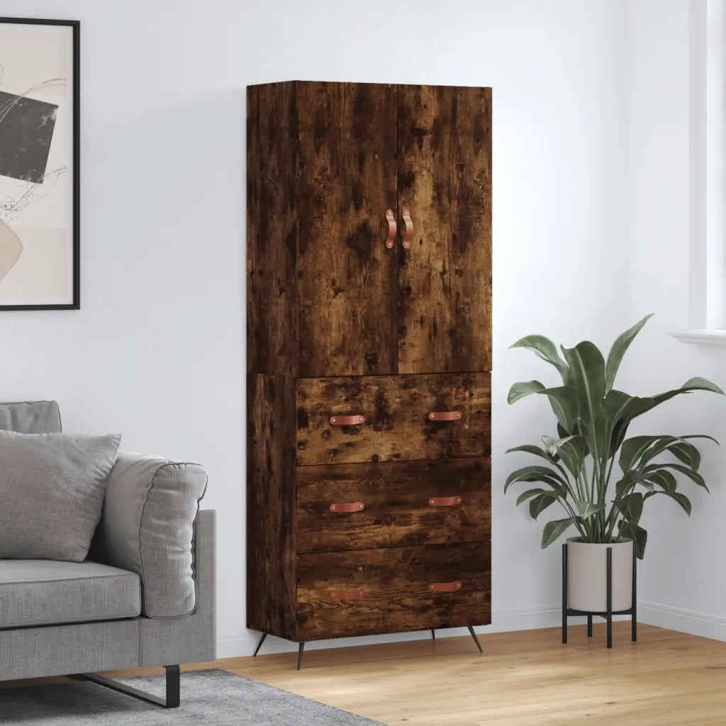 Credenza Rovere Fumo  69,5x34x180 cm in Legno Multistrato 3195824