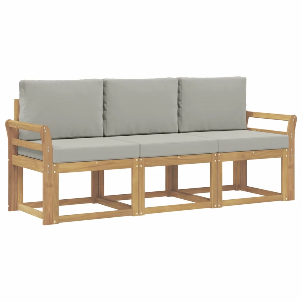 Set di divani da esterno 3 pcs Bianco e Grigio Chiaro 3387175