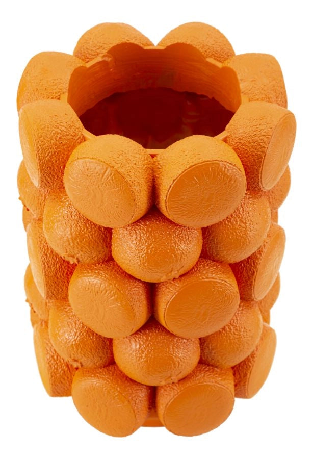 Vaso Orange Ø19x28 cm in Resina Arancione