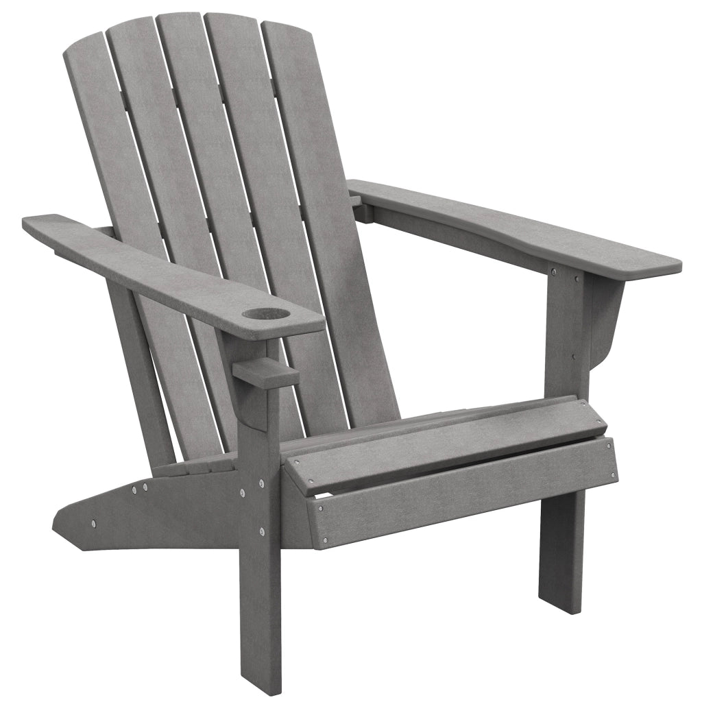 Sedia da giardino ergonomica ¨C zephmum ¨C HDPE grigio 75x87x90 cm