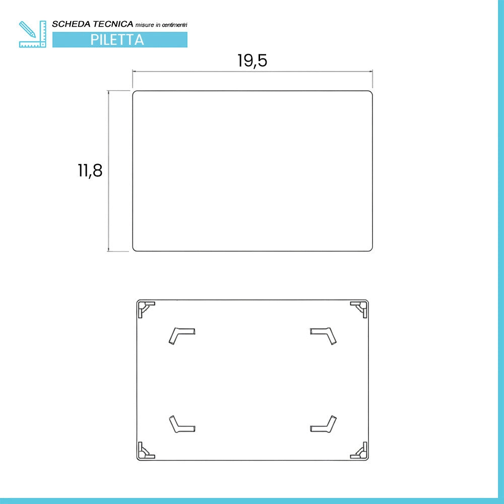 Cover piletta 19,6x11,7cm nera per piatto doccia