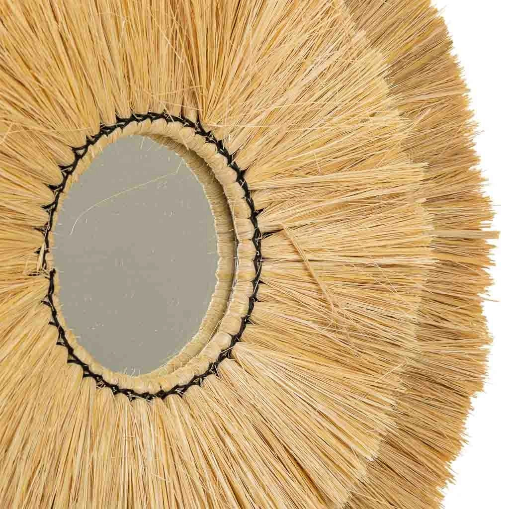 Specchio in fibra naturale marrone 97x77x3h