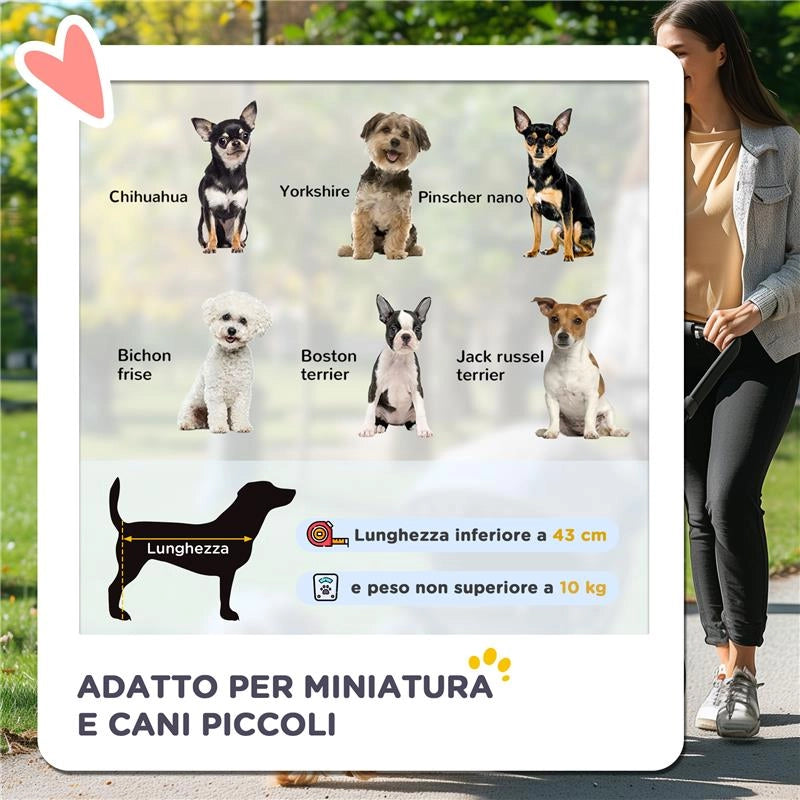 PASSEGGINO PER CANI PICCOLI PIEGHEVOLE CON MANIGLIONE GIREVOLE E RUOTE CON FRENI, 76.5X52X95CM, ROSSO