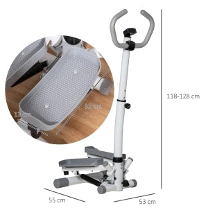 STEPPER Fitness con LCD 55 x 53 x 118-128 cm Bianco Grigio