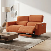 Divano recliner Luxora 3 posti elettrico in tessuto aragosta 197 cm