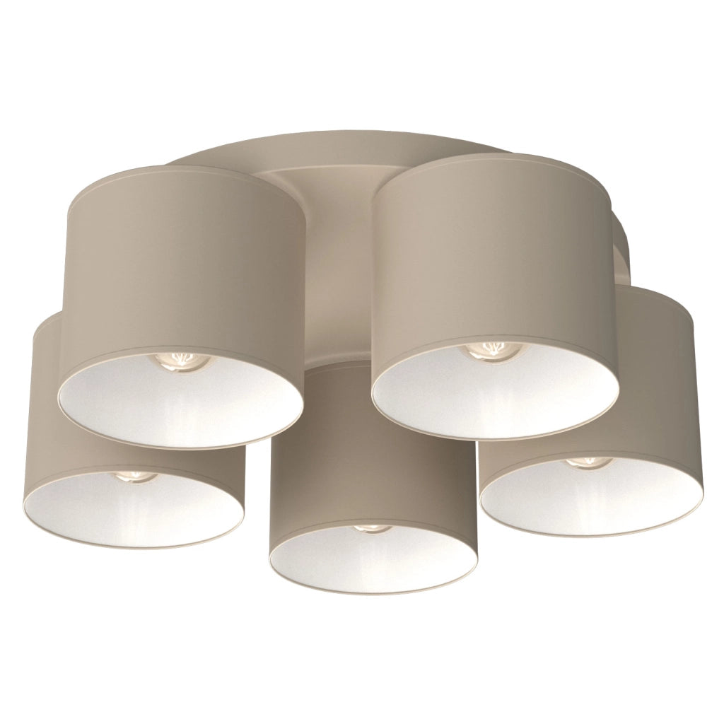 Plafoniera Arden 5xE27 beige tessuto Luminex