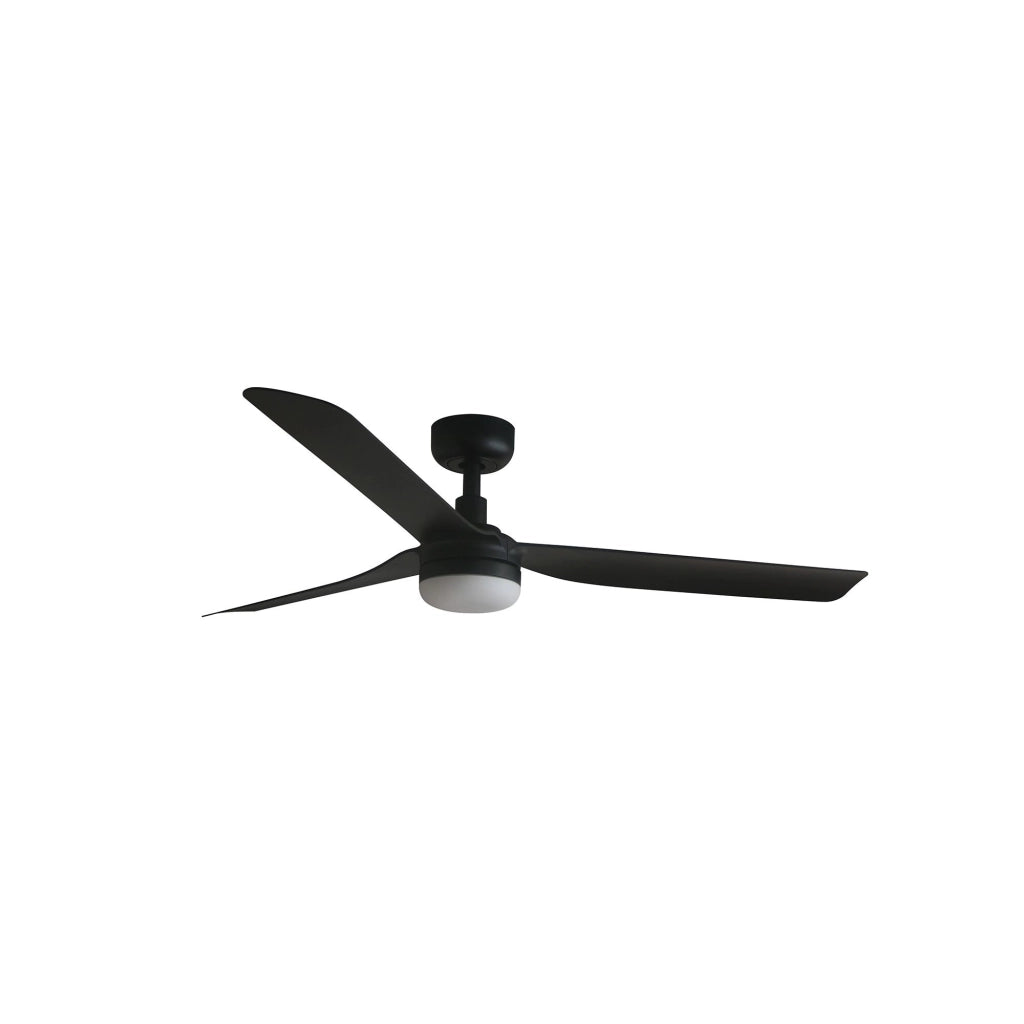 FARO Ventilatore a soffitto con luce in acciaio Nero Opaco Ø1300 mm 3 pale 20W controllo Tuya modello Punt M