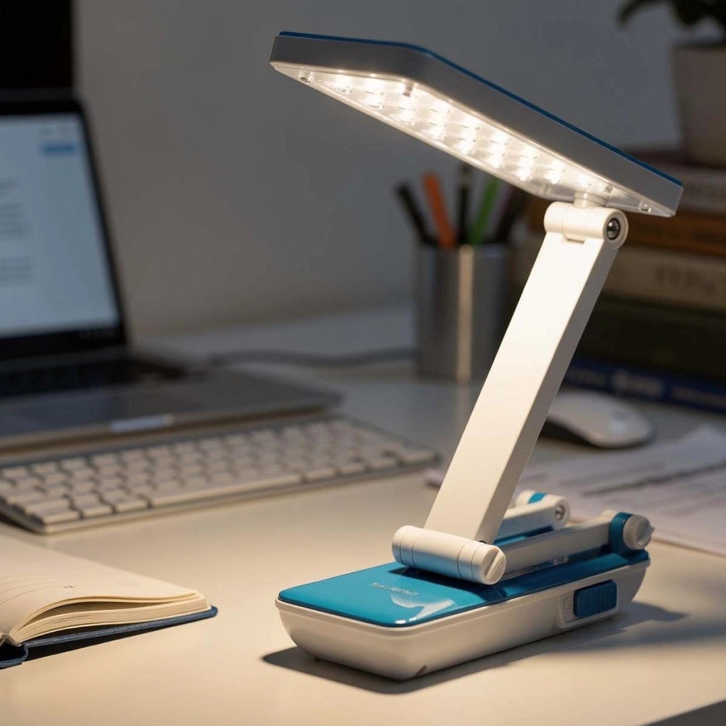 Lampada da scrivania 24 LED SMD 3 intensità regolabili pieghevole Bianco Avizar