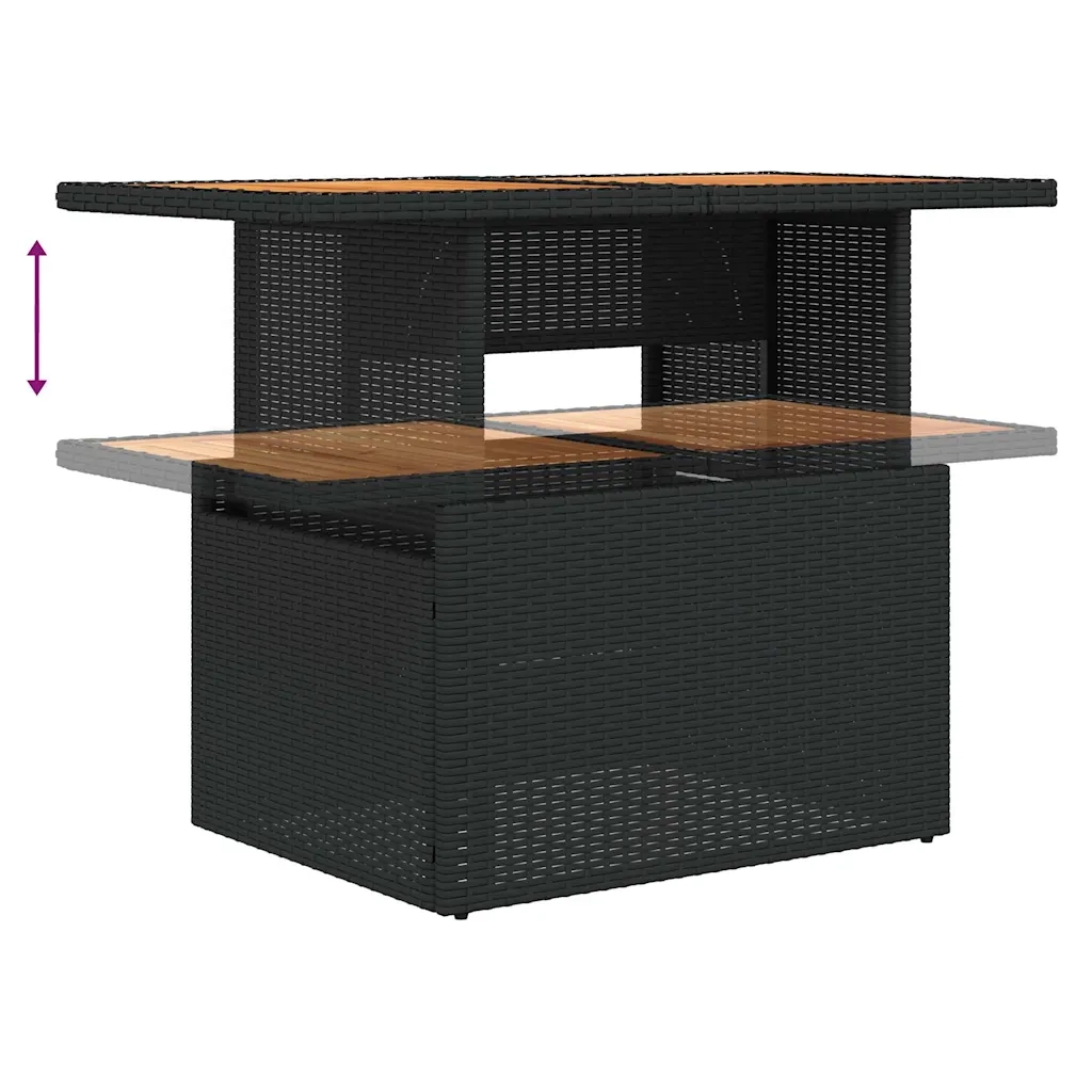 Set Divani da Giardino con Cuscini 7pz Nero Polyrattan 3327338
