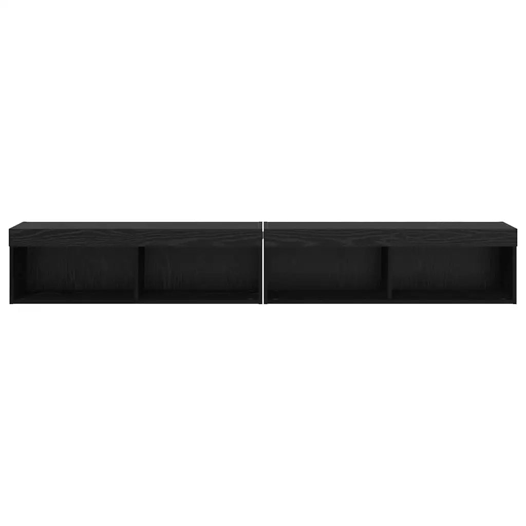 Set mobile TV con LED 2 pcs Rovere Nero 100 x 30 x 30 cm 882970