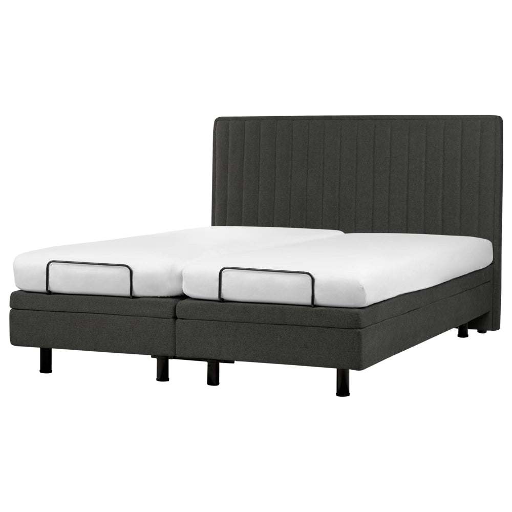 Letto matrimoniale grigio scuro regolabile elettricamente con telecomando 180 x 200 cm stile moderno