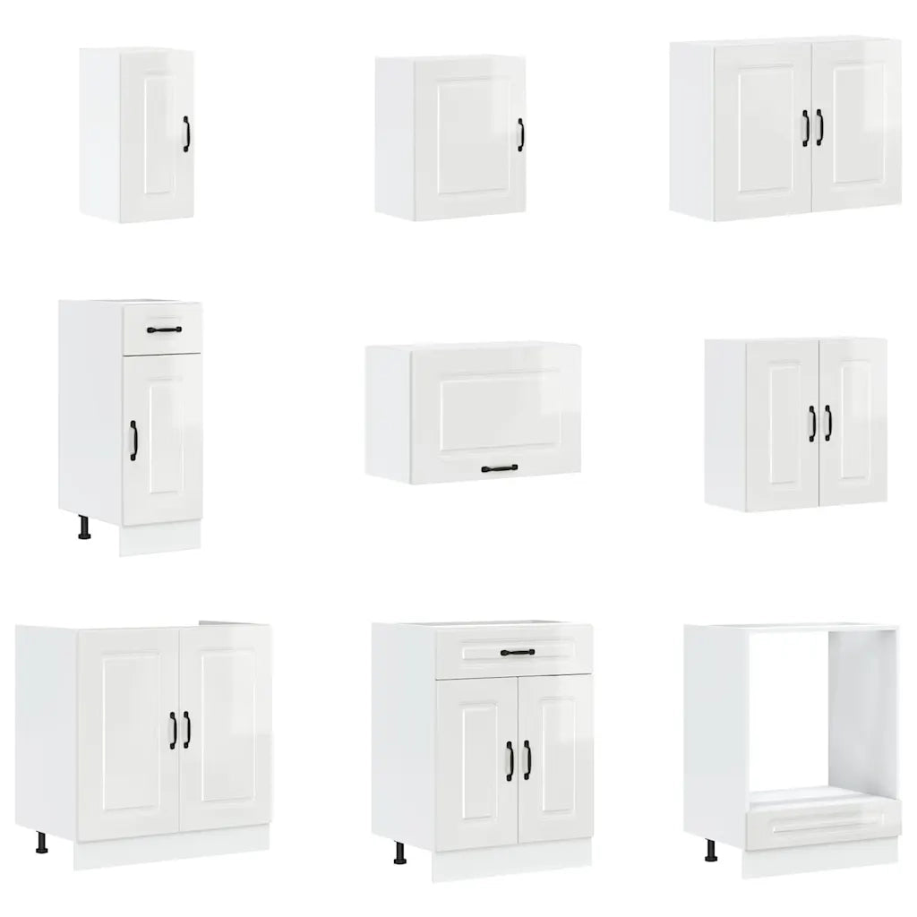 Set Mobili da Cucina 14 pz Porto Bianchi Lucido in Truciolato 3314993