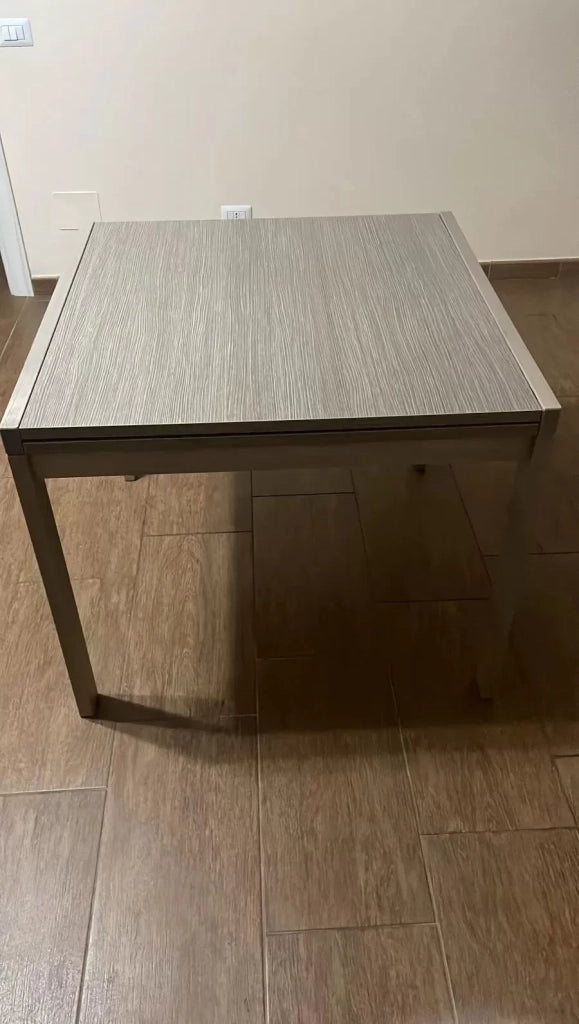 Tavolo allungabile tortora moderno 90x90x75h (664) - Mobili 2G