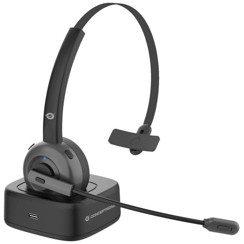 CONCEPTRONIC POLONA03BD - MONO CUFFIA BLUETOOTH WIRELESS CON MICROFONO E STAZIONE RICARICA