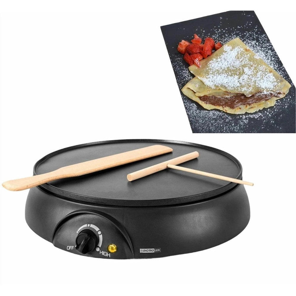 Trade Shop - Crepiera Elettrica 1000w Piastra Macchina Per Crepes Pancake Scalda Piadina Antiaderente -