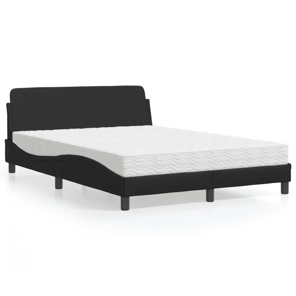 Letto con Materasso Dover Nero 140x200 cm in Similpelle