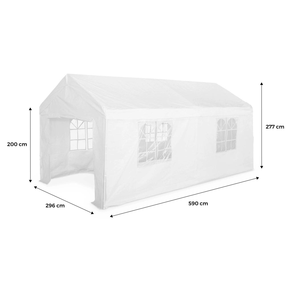 Tendone per feste, 3x6m, bianco, bianco