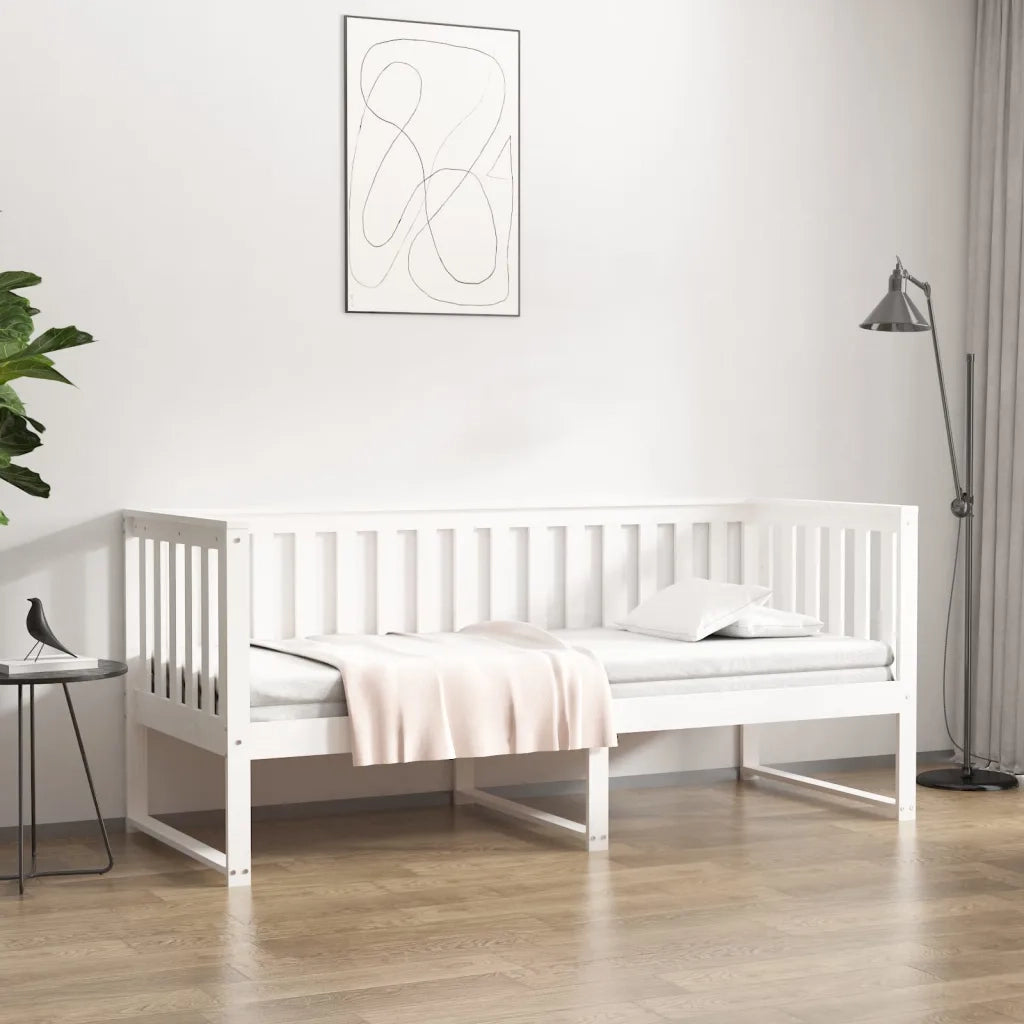 Dormeuse senza Materasso Bianca 80x200 cm Legno Massello Pino 820877