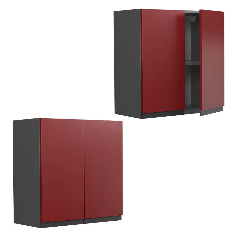 Vicco Pensile da cucina Rosso 60 cm Forma a J