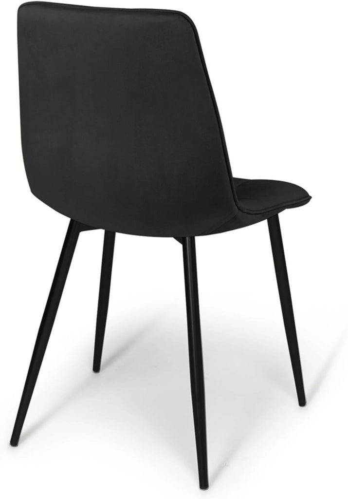 Set di 4 sedie da pranzo MILA in velluto nero