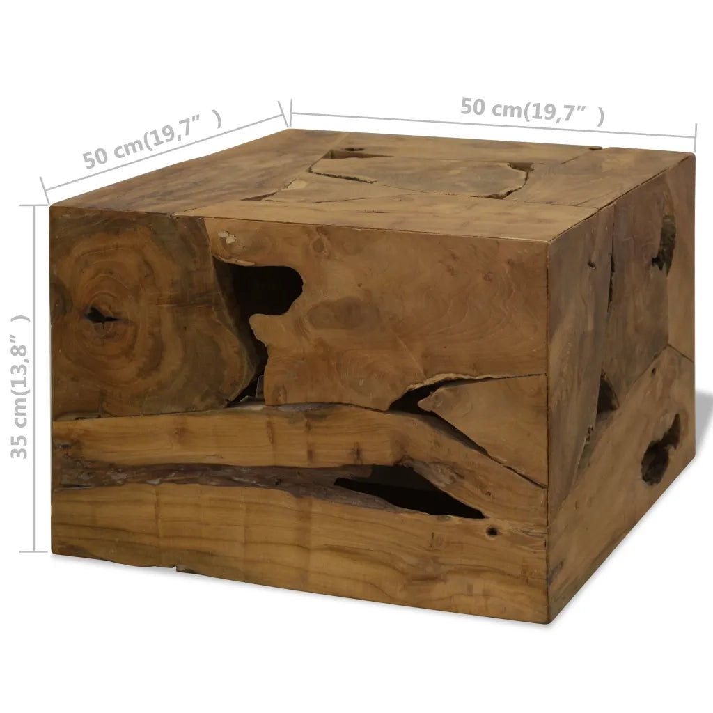 Tavolino da CaffÃ¨ in Autentico Legno di Teak 50x50x35cm Marrone cod mxl 15593