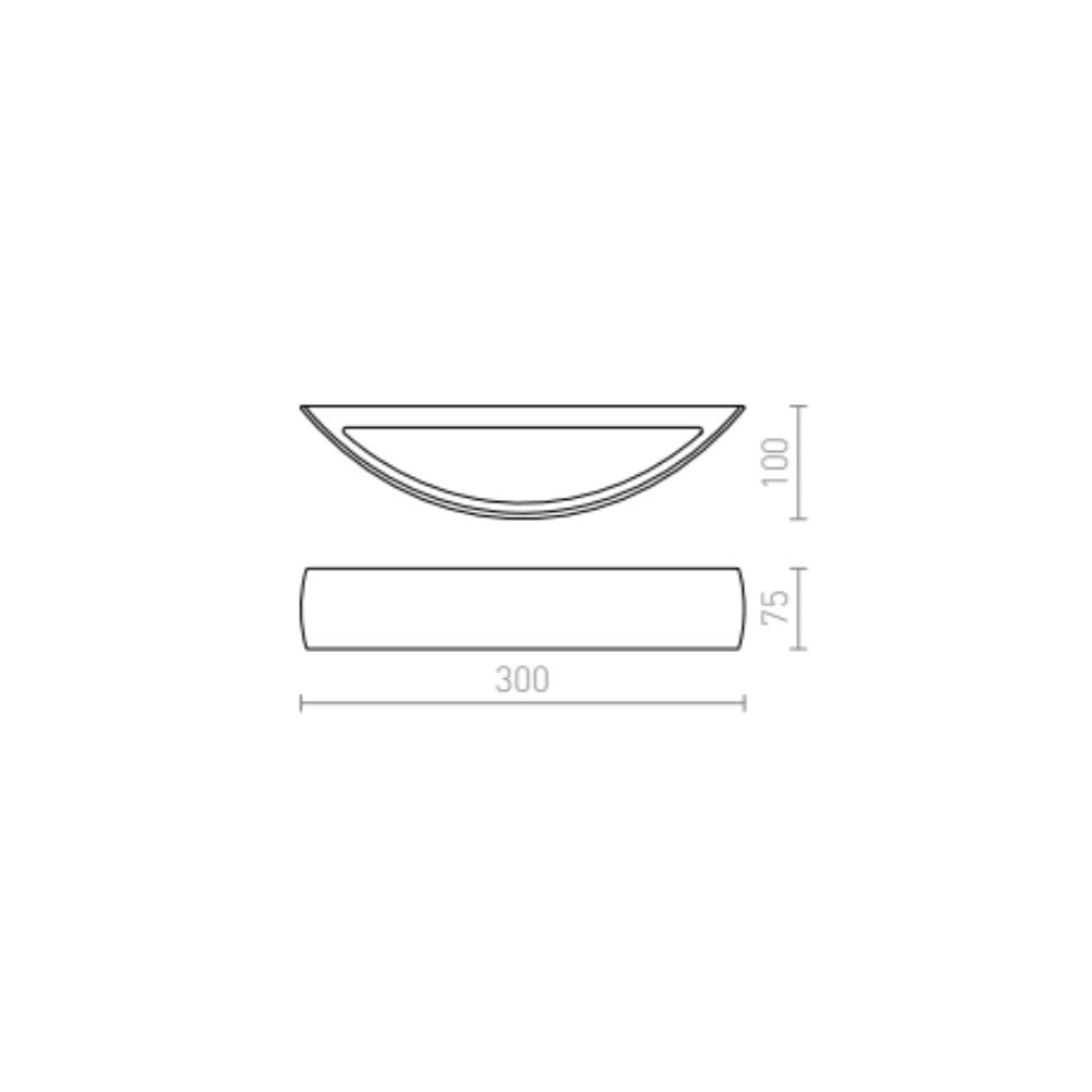 Faretto applique CRESCENT da parete in gesso Verniciabile 230V R7s 78mm 80W