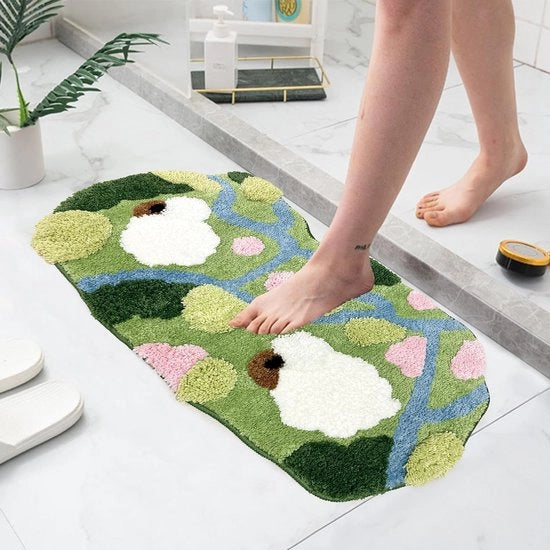Tappeto di assorbimento antiscivolo, 45 x 85 cm, tappeto di assorbimento morbido, tappeto di assorbimento per bagno, tappeto di assorbimento irregolare, tappeto di assorbimento per camera da letto, tappeto di assorbimento per bagno