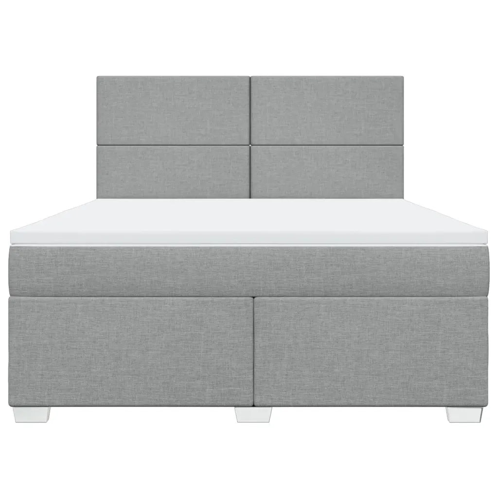 Giroletto a Molle con Materasso Grigio Chiaro180x200 cm Tessuto