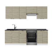 Cucina componibile Fame-Line Pannello in quercia/Bianco 240 cm, PL Antracite Vicco