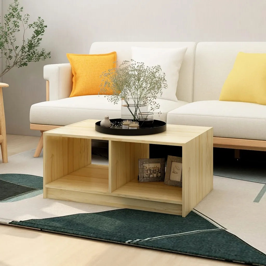 Tavolino da Salotto-Tavolino da soggiorno-Tavolo 75x50x33,5 cm Legno Massello di Pino