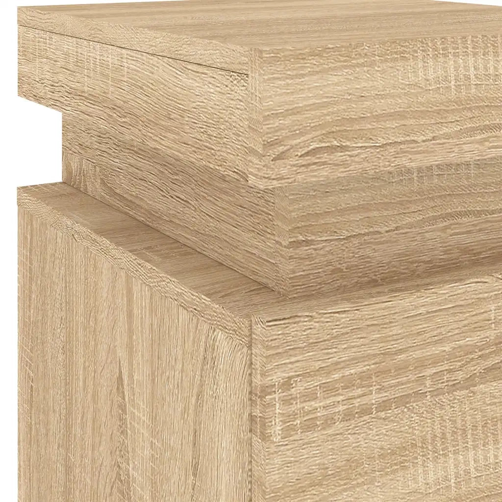Comodino con Luci LED Rovere Sonoma 35x39x55 cm 836753