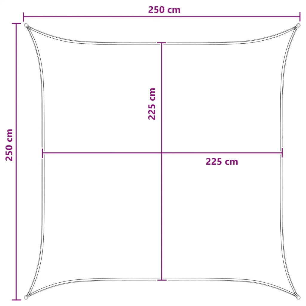 Telo Ombra Giallo e Bianco 2,5 x 2,5 m HDPE 42032808