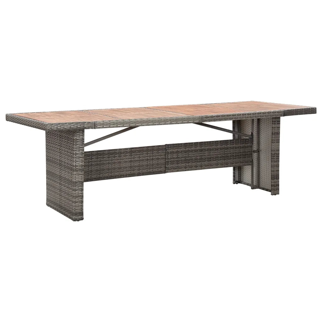 Set da Pranzo da Giardino 9 pz con Cuscini in Polyrattan Grigio   cod mxl 35276