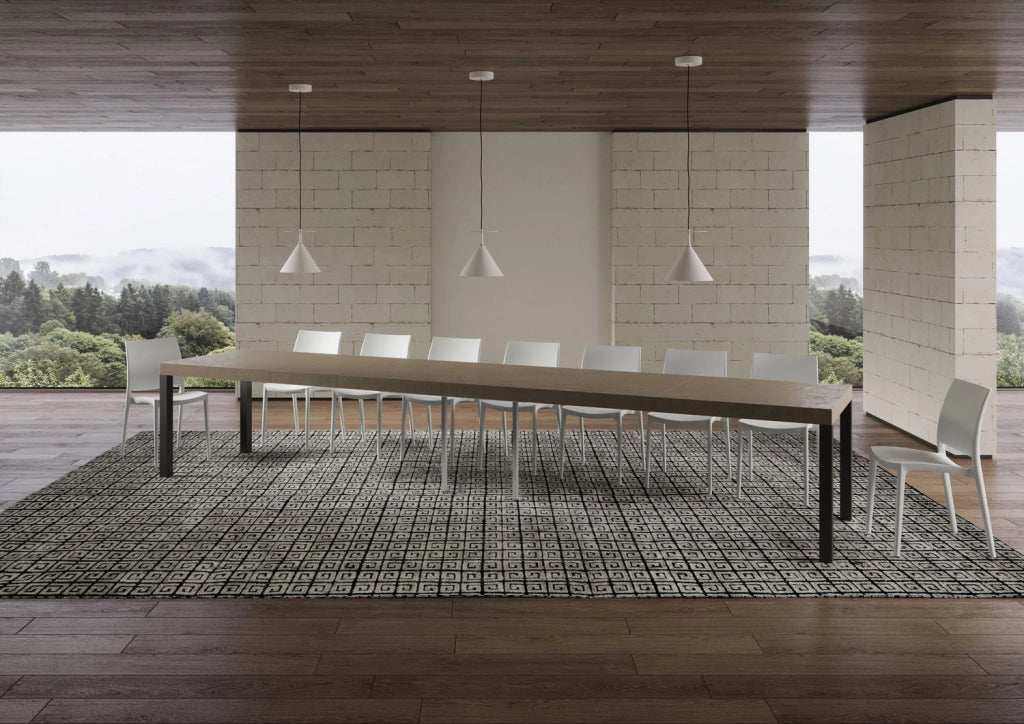 Tavolo allungabile 90x160/420 cm EveryX Premium tortora gambe antracite