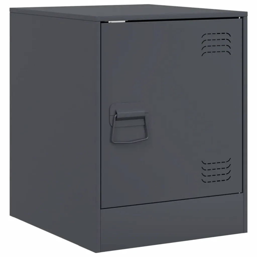 Set di 2 Comodini | Armadio da Notte | Mobiletto da notte Antracite 34,5x39x44 cm in Acciaio